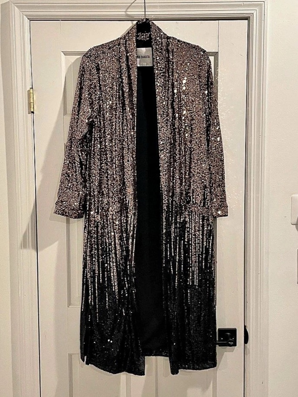 Urban Outfitters BB Dakota Show Stopper Sequin Duster in Black & Copper Ombre